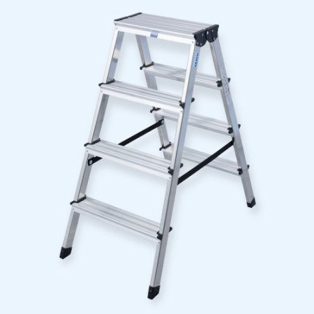 Krause Monto Dopplo 2х4 (120335) Двусторонняя алюминиевая стремянка со ступенями